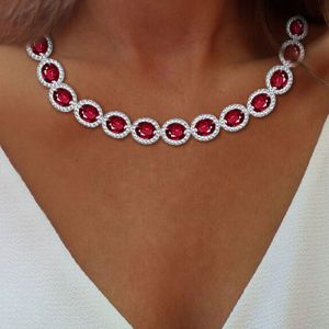 Ruby Halo Necklace