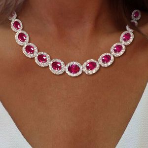 Ruby Halo Necklace