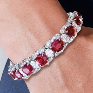 Ruby Sapphire Oval Cut Bracelet