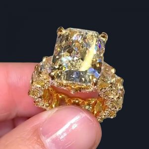 Golden Radiant Cut Yellow Sapphire Engagement Ring For Men Next Jewelry