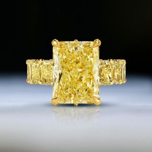 Golden Radiant Cut Yellow Sapphire Engagement Ring For Men Next Jewelry