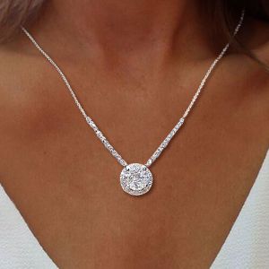 Classy Marquise & Round Cut Pendant Necklace