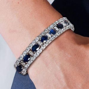 Oval & Marquise Royal Blue Sapphire Bracelet