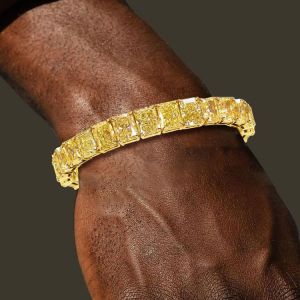 Fancy Radiant Cut Yellow Sapphire Tennis Bracelet