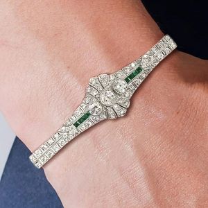 Art Deco Round Cut White Sapphire Bracelet For Women Next Jewelry