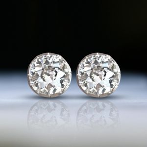 Classic Cushion Cut White Sapphire Stud Earrings