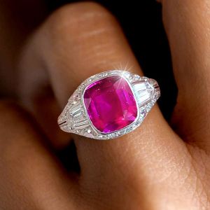 Fancy Cushion Cut Ruby Sapphire Engagement Ring