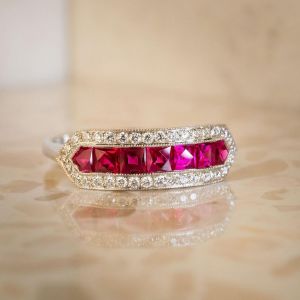 Exquisite Asscher Cut Ruby Sapphire Wedding Wand