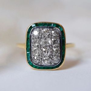 Two Tone Halo Round Cut White Sapphire Engagement Ring For Women