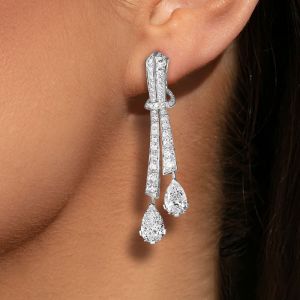 Stunning Pear Cut White Sapphire Drop Earrings For Women Next Jewelry