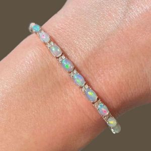 Fashion Oval Cut Opal Tennis Bracelet For Women