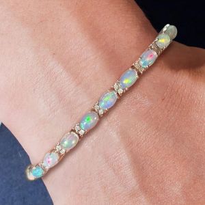 Fashion Oval Cut Opal Tennis Bracelet For Women Next Jewelry