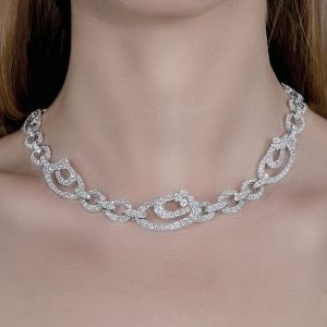 Unique Round Cut White Sapphire Necklace For Women