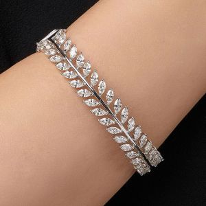 Next Jewelry Marquise Cut White Sapphire Jewelry Bangle For Women