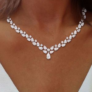 Classic Pear Cut White Sapphire Necklace Tennis Necklace For Women Next Jewelry 