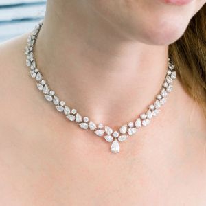 Classic Pear Cut White Sapphire Necklace Necklace For Women Next Jewelry 