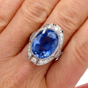 Next Jewelry Oval Cut Blue Sapphire Jewelry Cocktail Ring For Women
