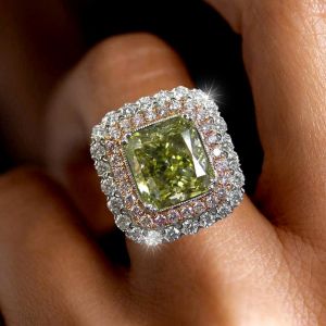 Two Tone Halo Milgrain Cushion Cut Peridot Sapphire Engagement Ring For Women Next Jewelry