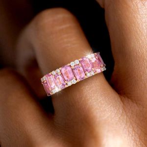 Gold Cushion Cut Pink Sapphire Jewelry Wedding Band For Women Next Jewelry