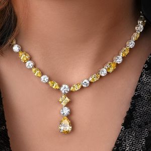 Pear Cut Yellow Sapphire Jewelry Necklace For Women Next Jewelry