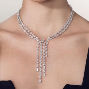 Double Row Pear Cut White Sapphire Necklace Negligee Necklace For Women Next Jewelr