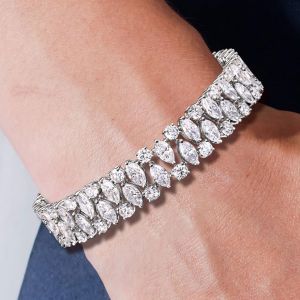 Marquise Cut White Sapphire Jewelry Tennis Bracelet For Women Next Jewelry