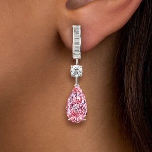 Pear Cut Pink Sapphire Drop Earrings Women's Jewelry Next Jewelry