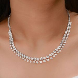 Double Row Multi Cut White Sapphire Jewelry Collar Necklace For Women Next Jewelry