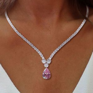 Pear Cut Pink Sapphire Necklace For Women Next Jewelry