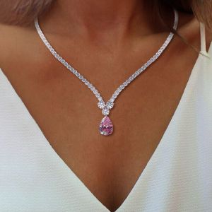 Pear Cut Pink Sapphire Necklace For Women Next Jewelry