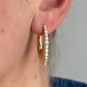 Golden Round Cut White Sapphire Jewelry Hoop Earrings For Women Next Jewelry