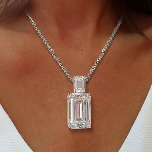 Emerald Cut White Sapphire Jewelry Pendant Necklace For Women Next Jewelry