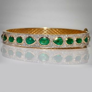 Vintage Pave Setting Pear & Oval Cut Emerald Sapphire Tennis Bracelets Bangle For Women Next Jewelry