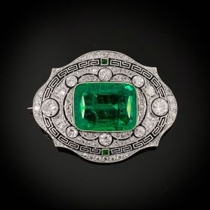 Milgrain Emerald Cut Emerald Sapphire Brooch For Women Next Jewelry