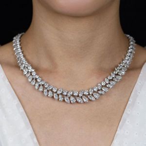 Double Row Multi Cut White Sapphire Jewelry Tennis Necklace For Women Next Jewelry