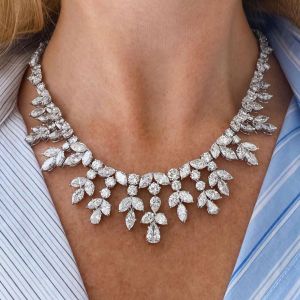 Cluster Design Pear Cut White Sapphire Necklace For Women Next Jewelry