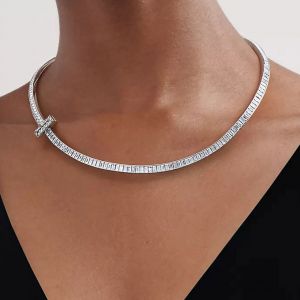 Baguette Cut White Sapphire Tennis Wedding Necklace Women's Jewelry Next Jewelry