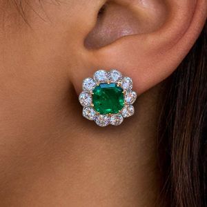 Two Tone Emerald Cut Emerald Sapphire Stud Earrings Women's Jewelry Next Jewelry