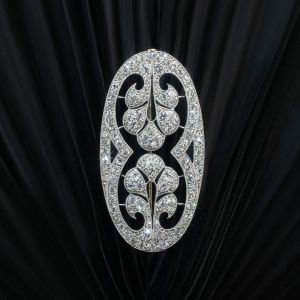 Milgrain Round Cut White Sapphire Brooch Women's Jewelry Next Jewelry