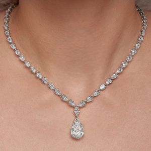 Pear Cut White Sapphire Wedding Necklace For Women Next Jewelry