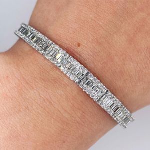 Emerald Cut White Sapphire Tennis Bracelets For Women Next Jewelry