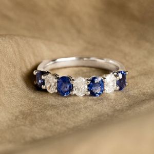 Oval Cut Blue Sapphire Wedding Band Women's Jewelry Next Jewelry