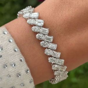 Oval & Emerald Cut White Sapphire Tennis Bracelets For Women Next Jewelry