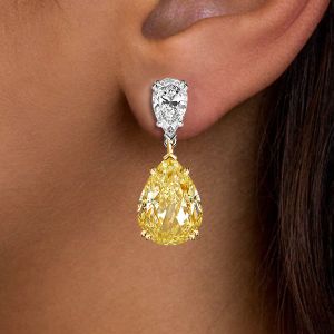 Two Tone Pear Cut Yellow Sapphire Jewelry Drop Earrings For Women Next Jewelry