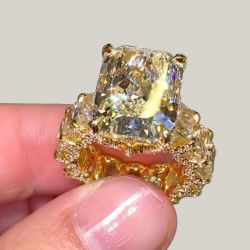 Golden Radiant Cut Yellow Sapphire Engagement Ring For Men Next Jewelry