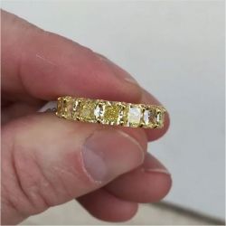 Fancy Golden Radiant Cut Yellow Sapphire Engagement Band For Women Next Jewelry