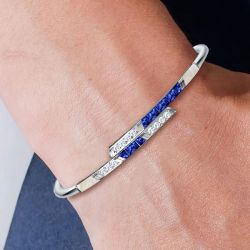 Chic Open Design Blue Sapphire Bracelet