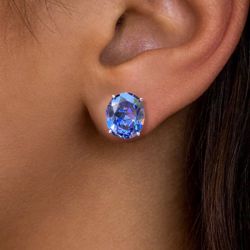 Classic Oval Cut Blue Sapphire Stud Earrings For Women Next Jewelry