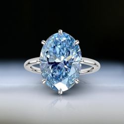 Solitaire Oval Cut Aquamarine Sapphire Engagement Ring