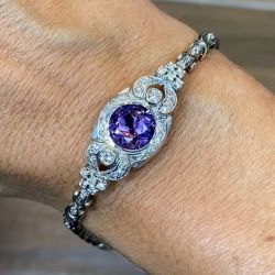 Fancy Round Cut Amethyst Sapphire Bracelet